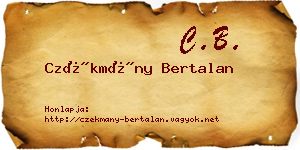 Czékmány Bertalan névjegykártya